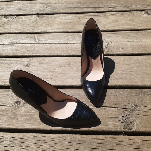 Mango blacķ high heels size 8.5 US 39 EUR - Picture 1 of 6